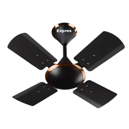 4 Blade Aluminium And Copper Winding Ceiling Fan - Color: Black