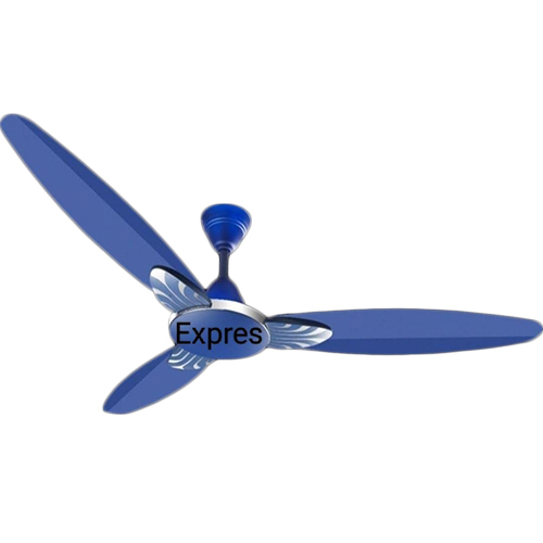 3 Blade Blue Aluminium And Copper Winding Ceiling Fan - Power Source: Electrical