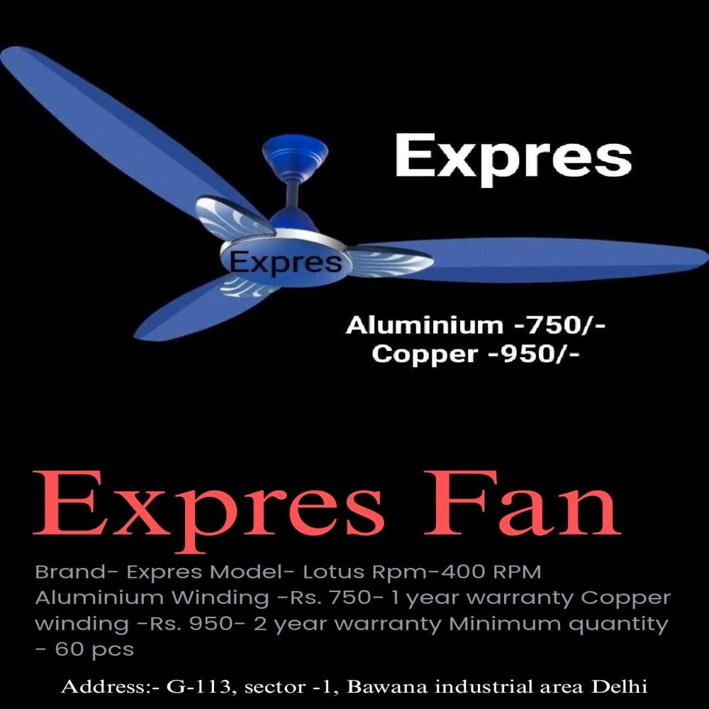 3 Blade White Ceiling Fan - Power Source: Electrical