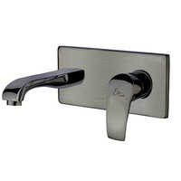 Exposed Part Kit of Single Lever Basin Mixer Wall Mounted, Consisting of Operating Lever, Wall Flange, Nipple and Spout