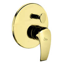 Single Lever Exposes Parts Kit of Hi-Flow Diverter Consisting of Operating Lever, Wall Flange and Button