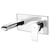 Exposed Part Kit of Single Lever basin Mixer Wall Mounted, Consisting of Operating Lever, Wall Flange, Nipple and Spout