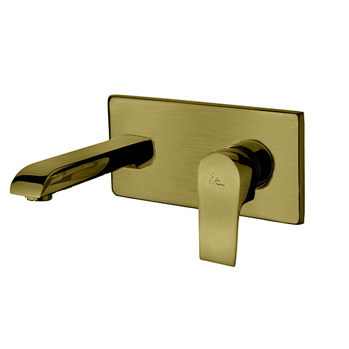 Exposed Part Kit of Single Lever basin Mixer Wall Mounted, Consisting of Operating Lever, Wall Flange, Nipple and Spout