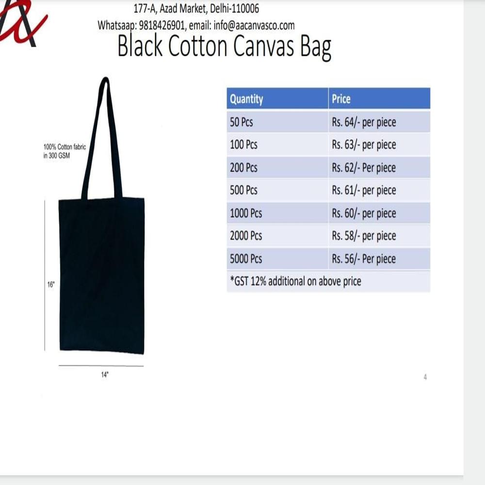BLACK & RED COTTON CANVAS BAG 