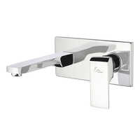 Exposed Part Kit of Single Lever Basin Mixer Wall Mounted, Consisting of Operating Lever, Wall Flange, Nipple and Spout