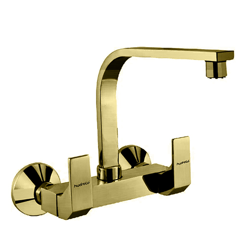 Sink Mixer Wall Mounted with Extended Swinging Spout Connecting Legs and Wall Flanges