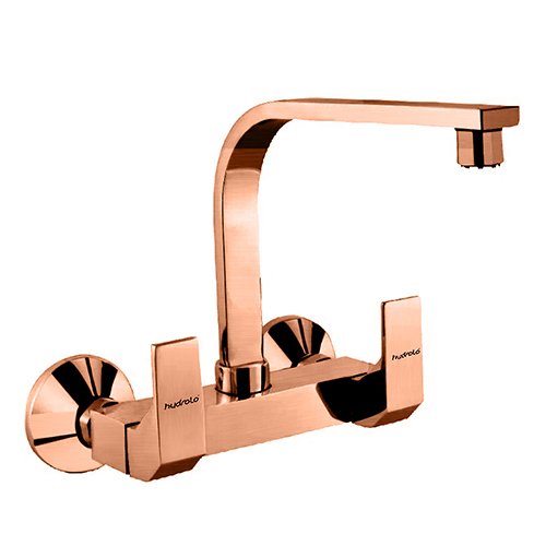 Sink Mixer Wall Mounted with Extended Swinging Spout Connecting Legs and Wall Flanges