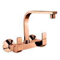 Sink Mixer Wall Mounted with Extended Swinging Spout Connecting Legs and Wall Flanges