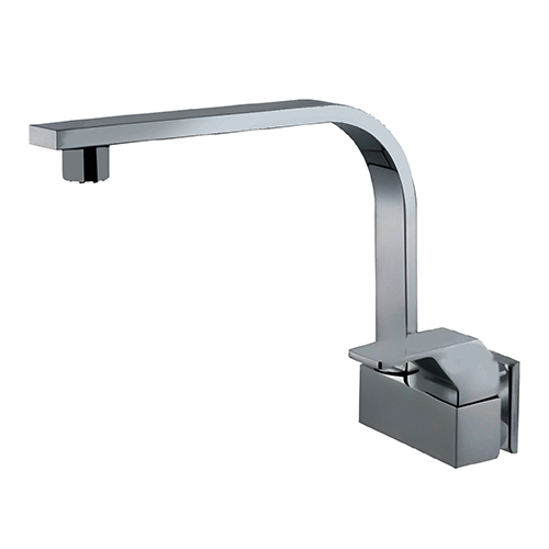 Sink Cock with Extended Swinging Spout (With Wall Flange)