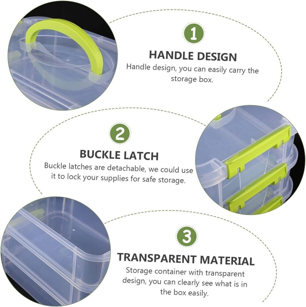 Craft Storage Box - 3 Layer - Color: Transparent