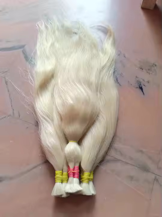South Indian Temple Remy Virgin Human Machine Wefted Blonde Straight Hair Extensions