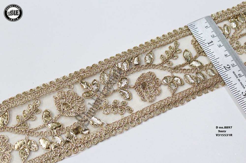 Golden Zari Embroidery Lace