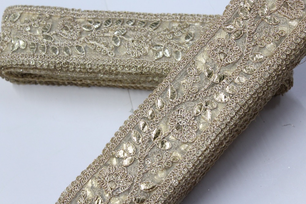 Golden Zari Embroidery Lace