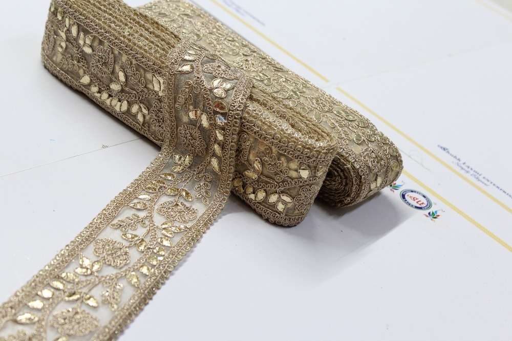 Golden Zari Embroidery Lace