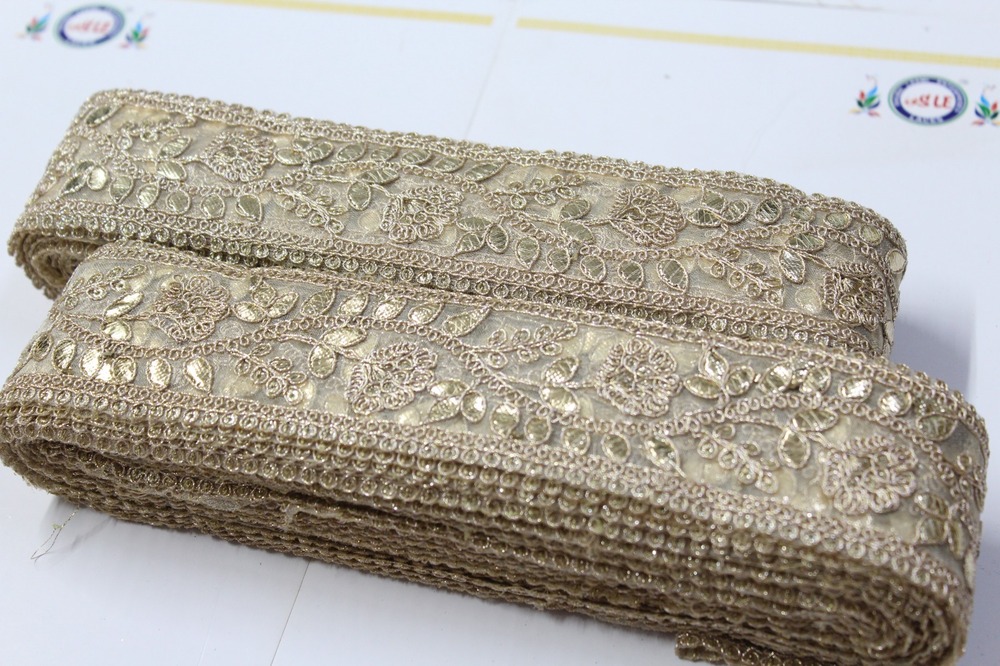 Golden Zari Embroidery Lace