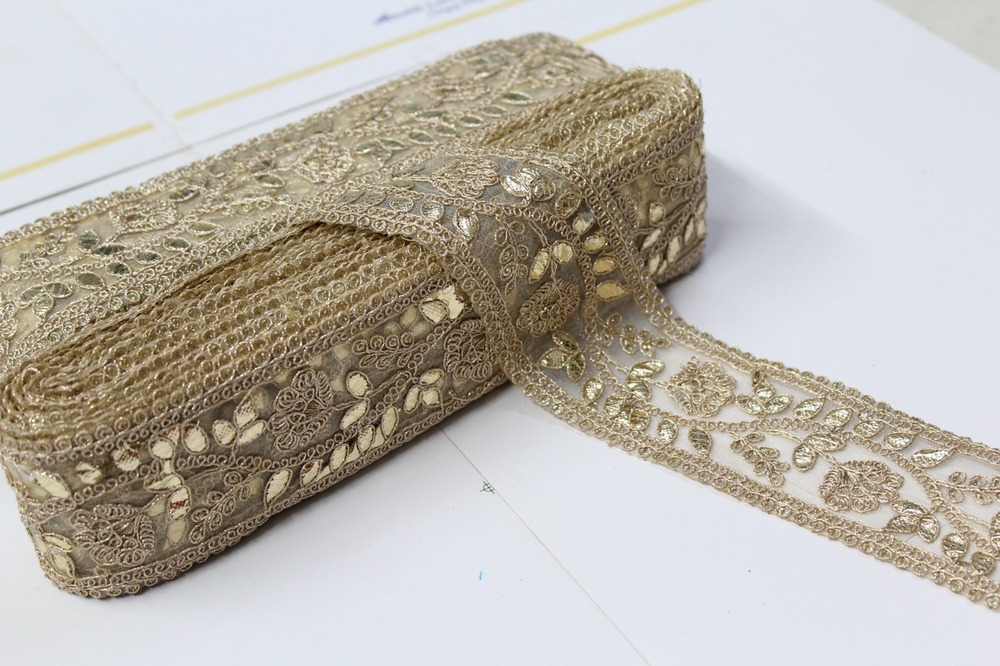 Golden Zari Embroidery Lace