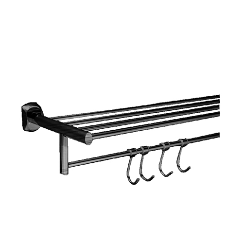 Towel Rack - Metal, Glossy Finish | High Quality, Polished Surface Treatment, Bathroom Fitting, Warranty Included
