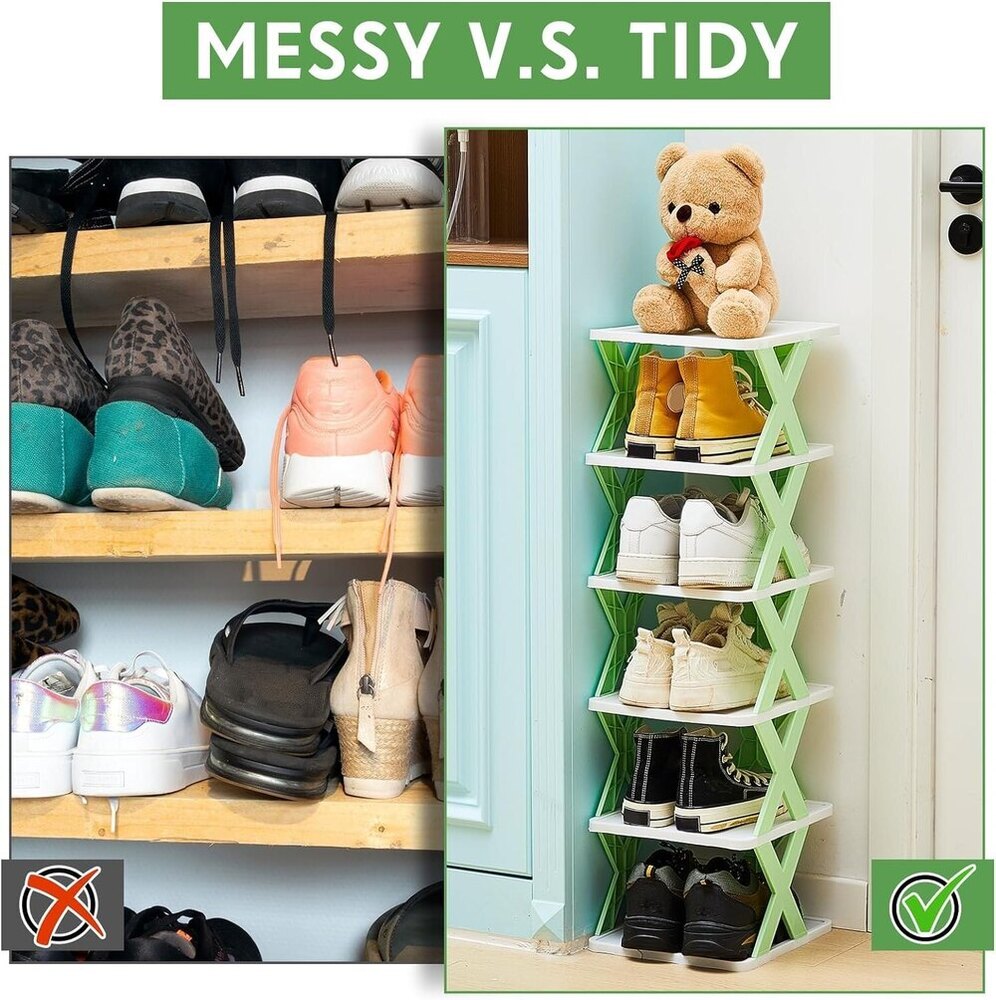 Foldable Shoe Rack - 4 Layer - Color: White