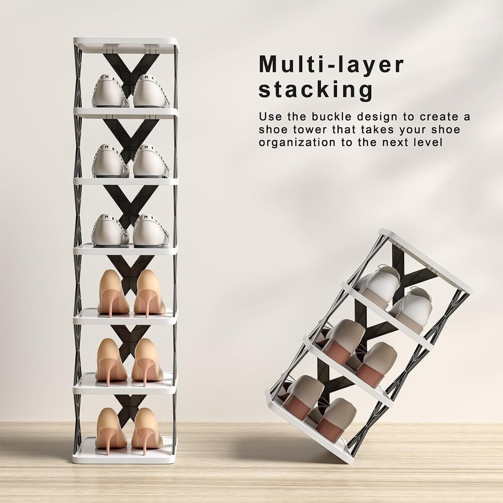 Foldable Shoe Rack - 4 Layer - Color: White