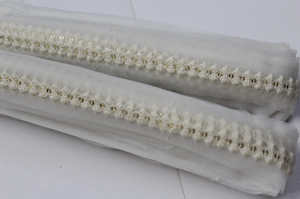 Polyester Net Embroidery Lace - Color: Wiht