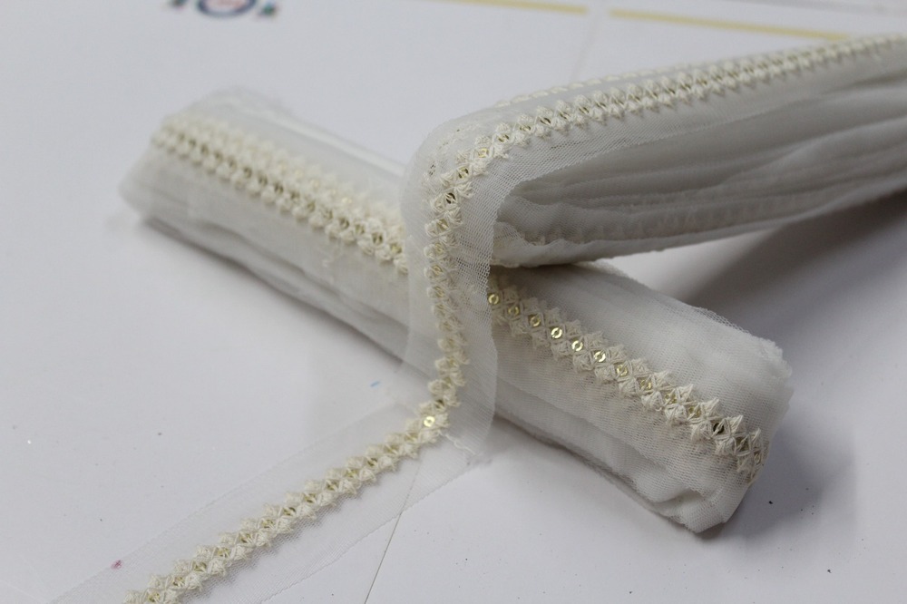 Polyester Net Embroidery Lace - Color: Wiht