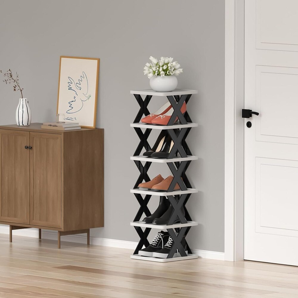 Foldable Shoe Rack - 8 Layer - Color: White