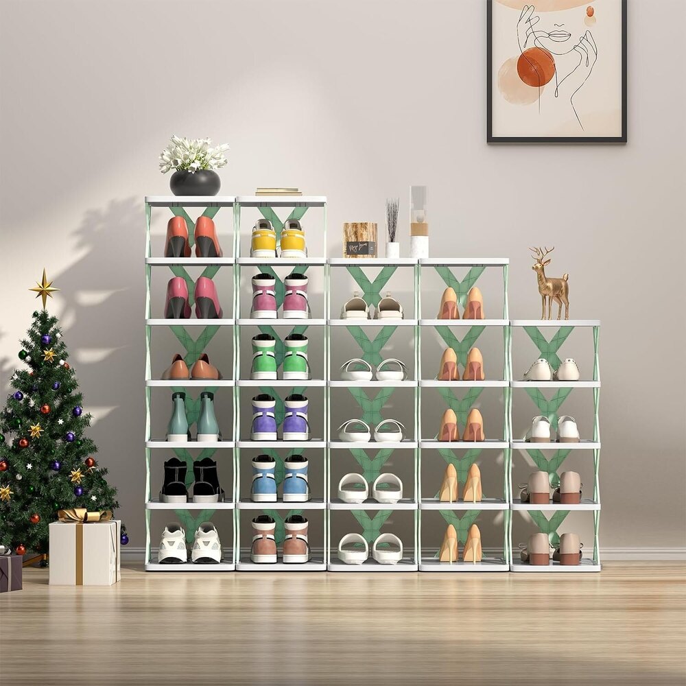 Foldable Shoe Rack - 8 Layer - Color: White