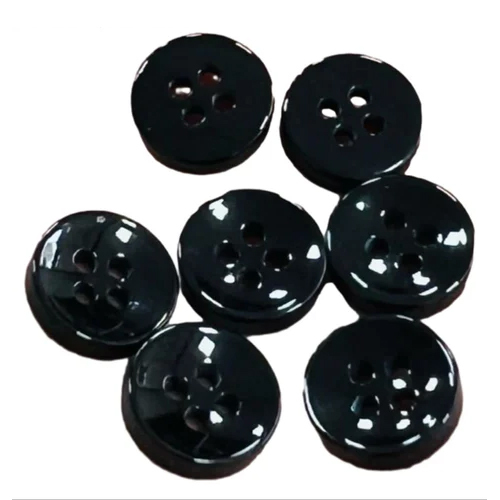 Black 16 Line Polyester Button Wholesale Only - Design: Plain