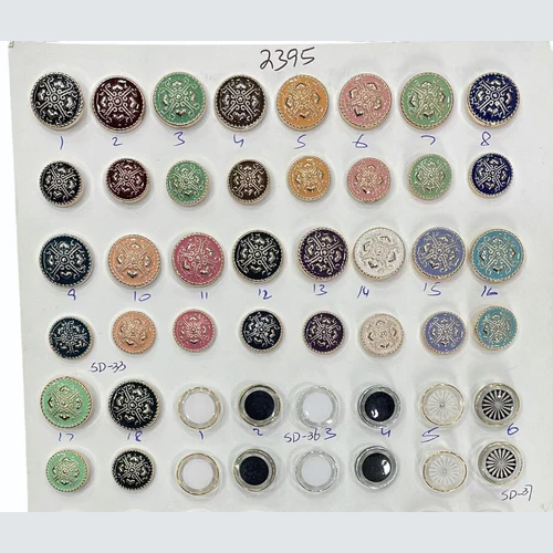 Round 2395 Brass Coat Button Wholesale Only - Color: Multi Color