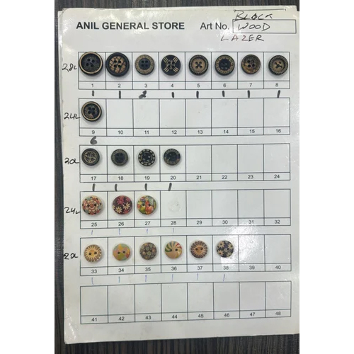 Design Wooden Button Wholesale Only - Color: Multi Color