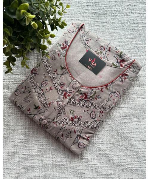 Alpine Nighty - Luxurious Comfort with Embroidery and Pocket