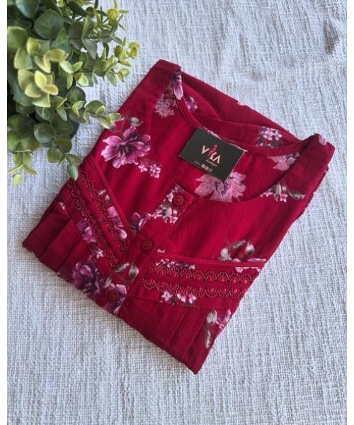 Alpine Nighty - Luxurious Comfort with Embroidery and Pocket