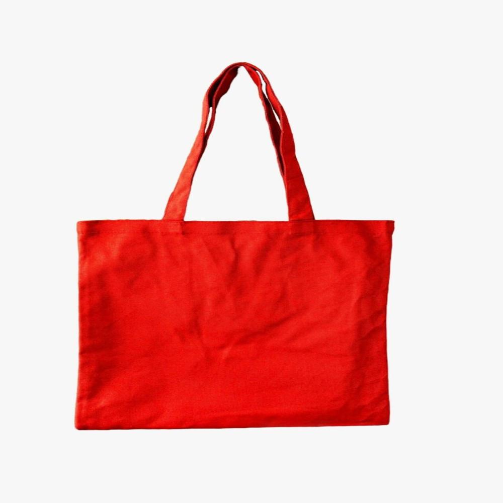 BLACK & RED COTTON CANVAS BAG 