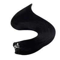 Premium Remy Weft Hair Bundles Extensions  Silky Straight Hair Extensions 18 Inch (Natural Black)