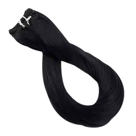 Premium Remy Weft Hair Bundles Extensions  Silky Straight Hair Extensions 18 Inch (Natural Black)