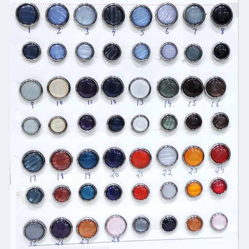 Acrylic Stone 18 Line Button Wholesale Only - Color: Multi Color