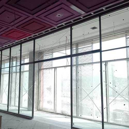 Commercial Aluminum Slim Partition - Color: Silver