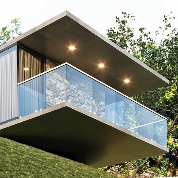 Frosted Glass And Stainless Steel Railing