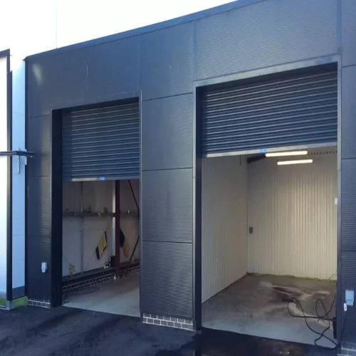 Blue Powder Coated Rolling Shutter - Color: Grey