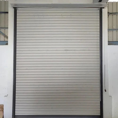 Automatic Rolling Shutter - Galvanized Iron, Vertical Opening, Silver Finish | Automated Operation, Insulation For Energy Efficiency