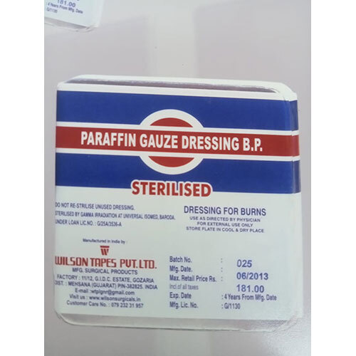 Paraffin Gauge Dressing box
