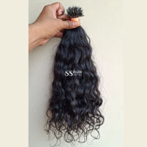 Indian Curly Nano Hair Extensions 20in | Strands Temple Remy Human Hair Cold Fusion