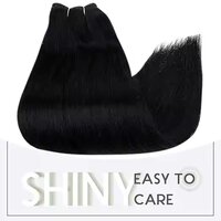 Real Human Hair 12 Inch Black Hair Extensions Straight Sew in Hair Extensions Premium Remy  Hair Extensions
