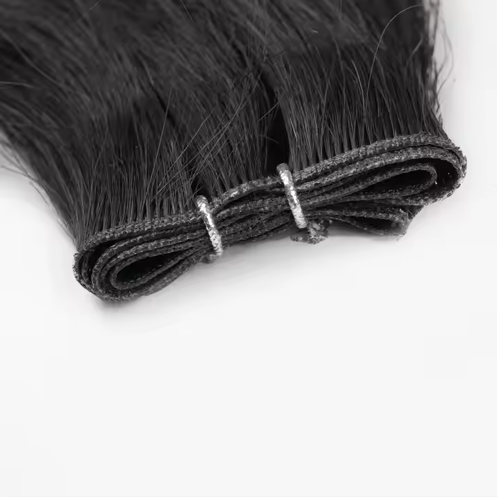 Real Human Hair 12 Inch Black Hair Extensions Straight Sew in Hair Extensions Premium Remy  Hair Extensions