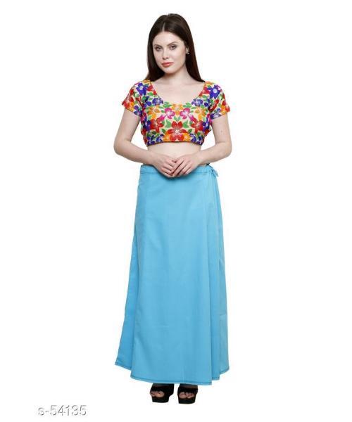 Women's Cotton Inskirt Saree Teal Petticoats Cotton Blend Petticoat