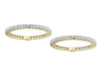 30 Pointer Round Cut Lab Grown Diamond Eternity Bangles In 18K Gold, Luxury Women's Jewelry