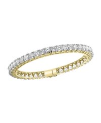 30 Pointer Round Cut Lab Grown Diamond Eternity Bangles In 18K Gold, Luxury Women's Jewelry