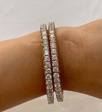 30 Pointer Round Cut Lab Grown Diamond Eternity Bangles In 18K Gold, Luxury Women's Jewelry