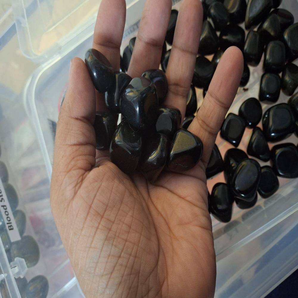 Black Obsidian Tumbled Stone - Features: Good Quality