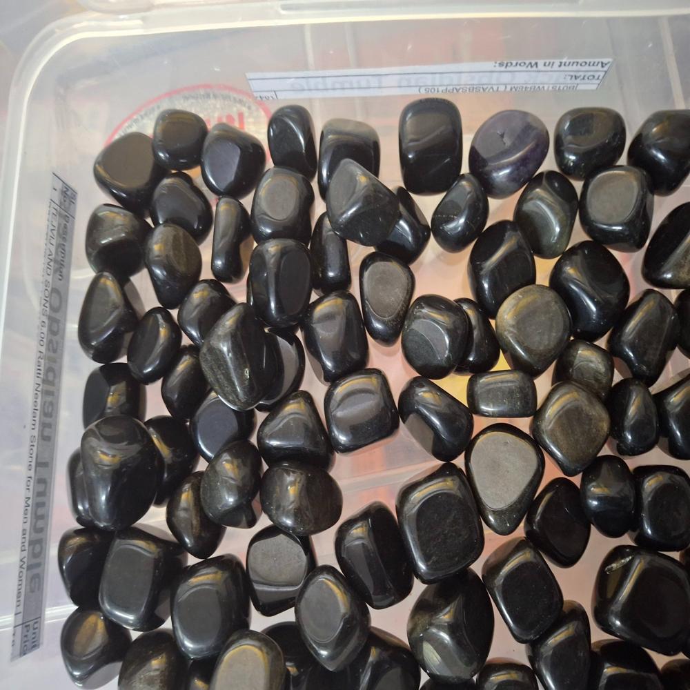 Black Obsidian Tumbled Stone - Features: Good Quality